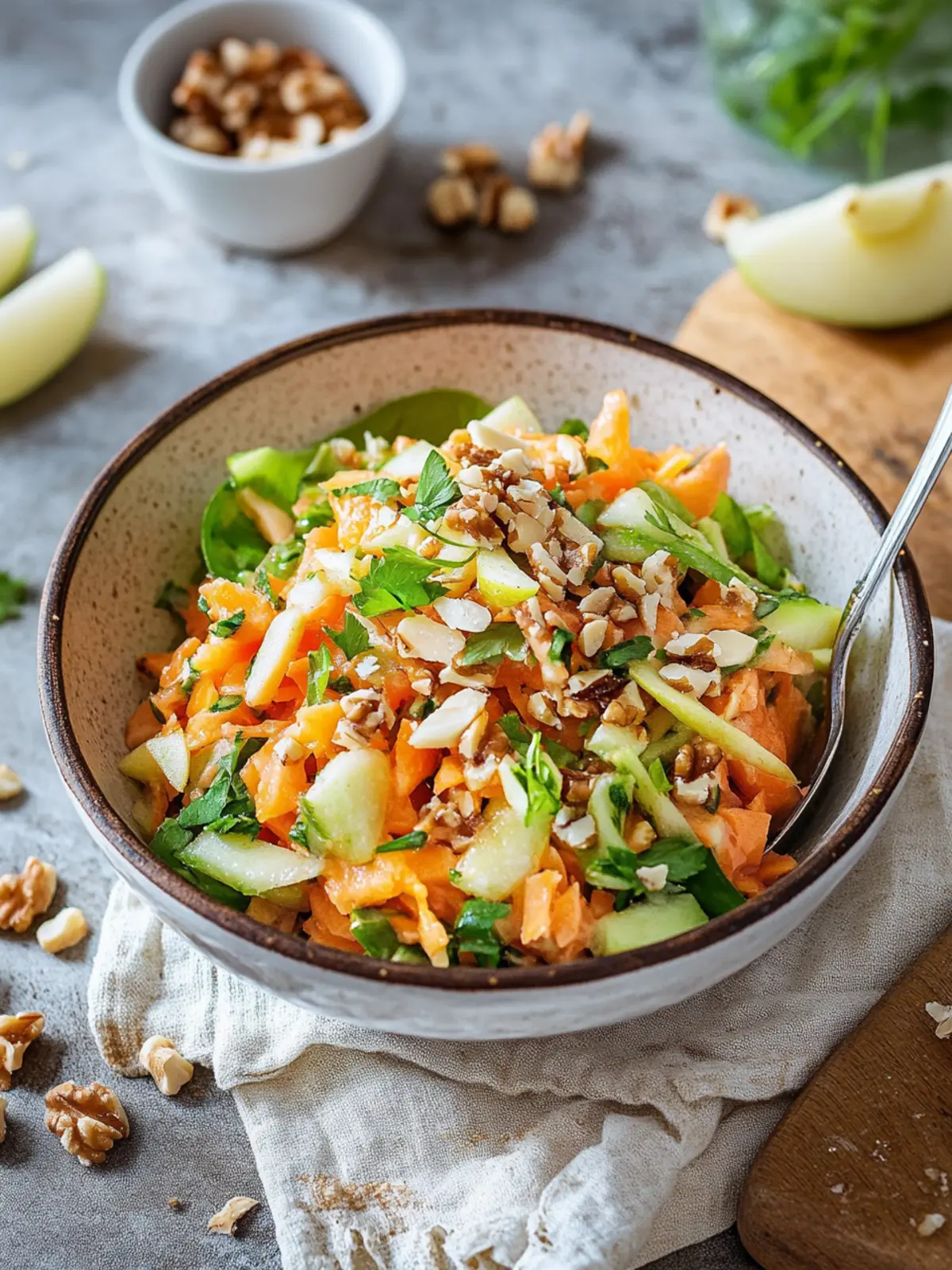 Karotten-Apfel-Salat mit Walnüssen