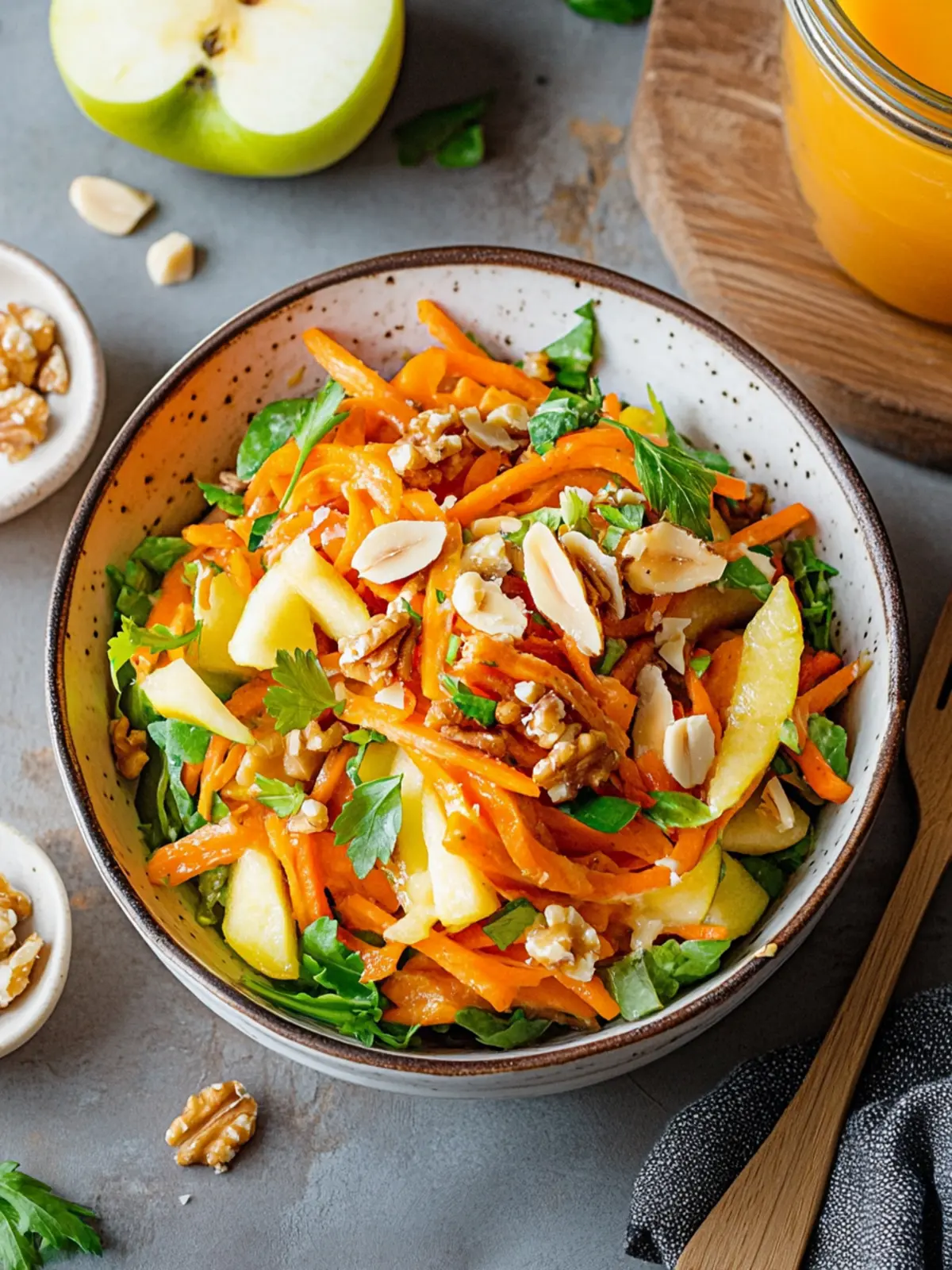 Karotten-Apfel-Salat mit Walnüssen